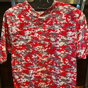 Augusta Sportswear Red and Gray Digital Camo Men's Shirt